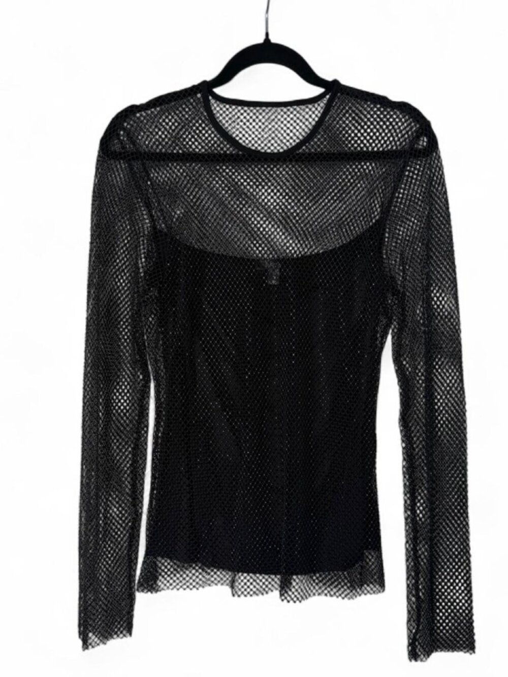 Aqua Black Mesh Long-Sleeve Bodysuit - Picture 4 of 6